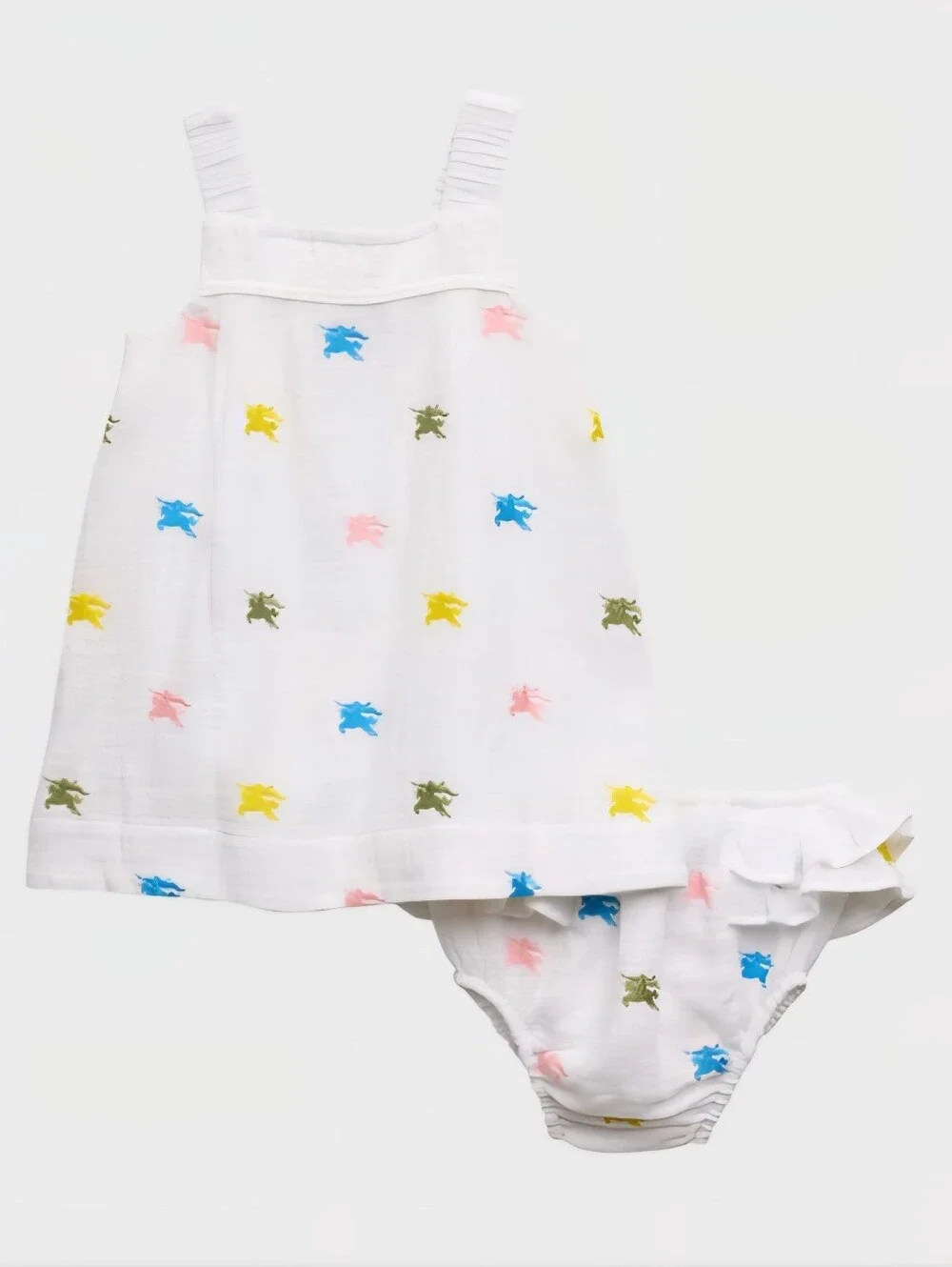 $410 Burberry infant Girl's Bethan EKD Dress with Bloomers Sz 12 months